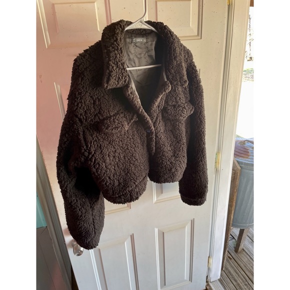 SHEIN Button Teddy Jacket (Black) (XL) - Picture 3 of 6